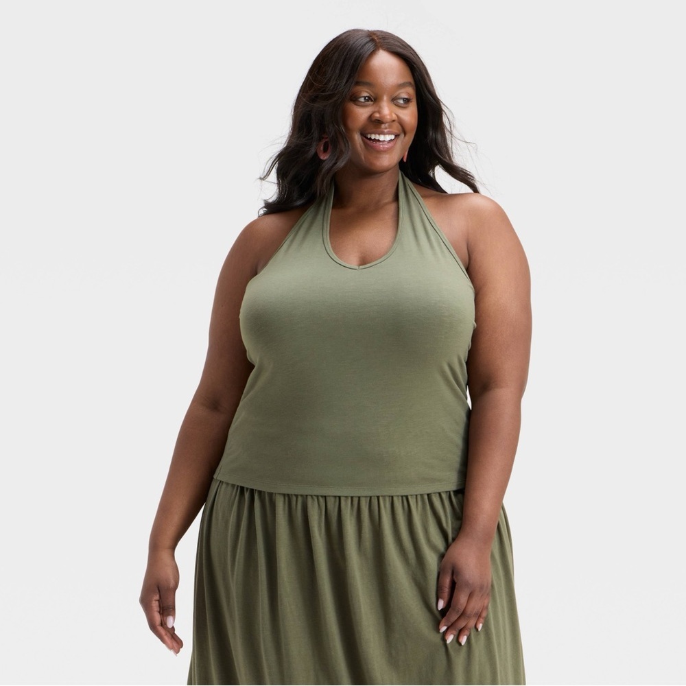 Women's Halter Top - Universal Thread™ Olive Green XL